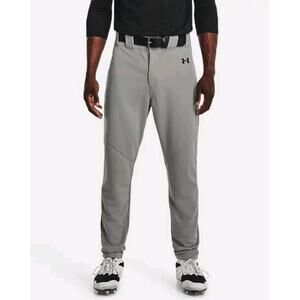 Under Armour UA Utility Piped Men's Size L Gray Baseball Pants Uniform Athletic